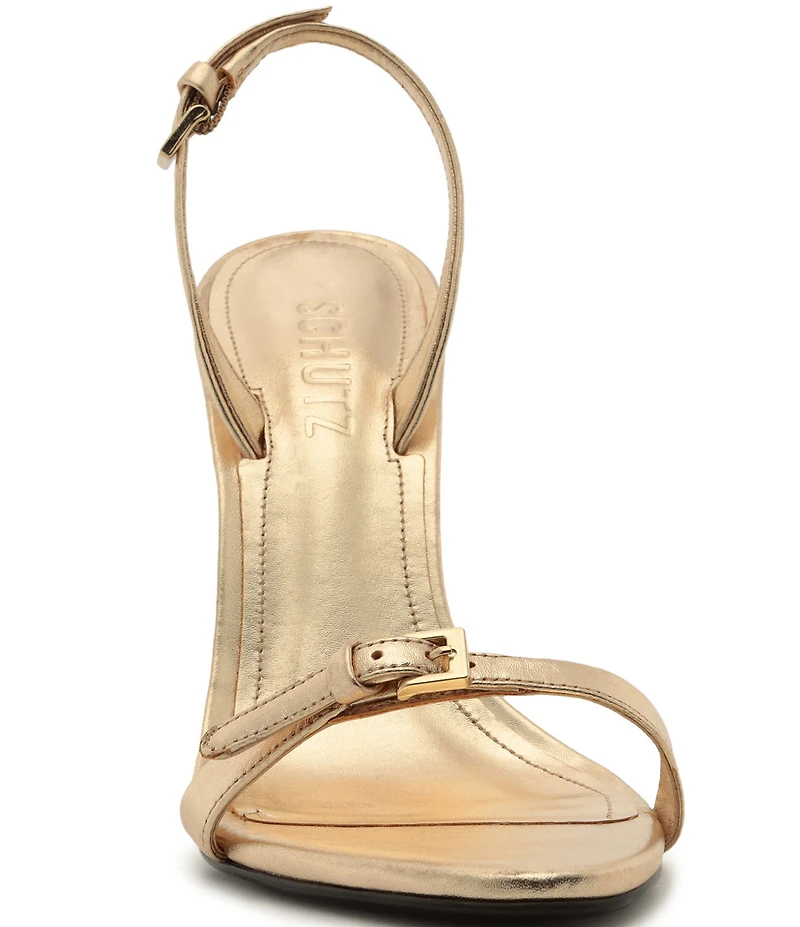 Schutz Aurora Leather Slingback High Heel Dress Sandals
