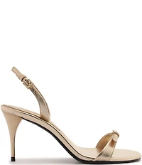 Schutz Aurora Metallic Leather Slingback High Stiletto Dress Sandals