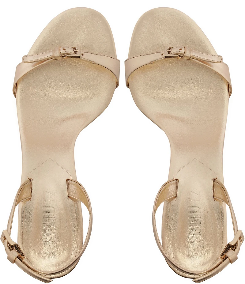 Schutz Aurora Metallic Leather Slingback High Stiletto Dress Sandals