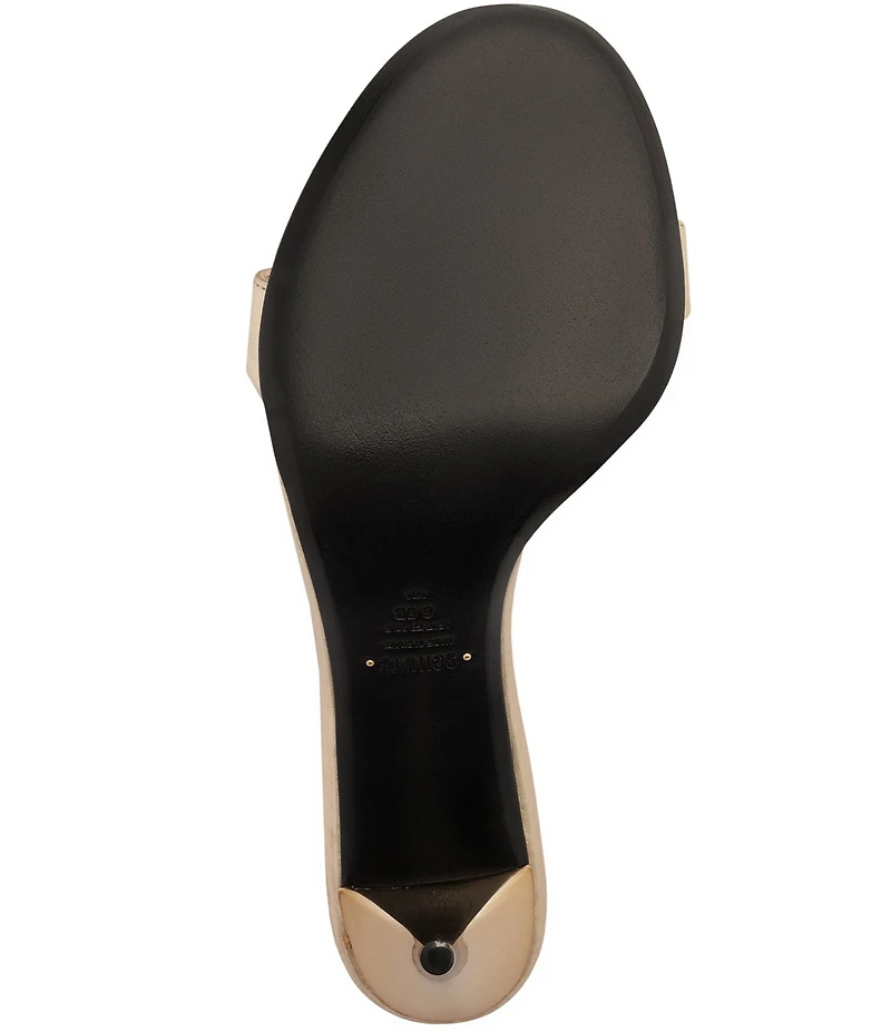 Schutz Aurora Metallic Leather Slingback High Stiletto Dress Sandals