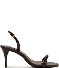 Schutz Aurora Patent Leather Slingback Mid Stiletto Dress Sandals