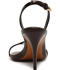 Schutz Aurora Patent Leather Slingback Mid Stiletto Dress Sandals