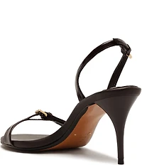 Schutz Aurora Patent Leather Slingback Mid Stiletto Dress Sandals