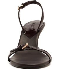 Schutz Aurora Patent Leather Slingback Mid Stiletto Dress Sandals