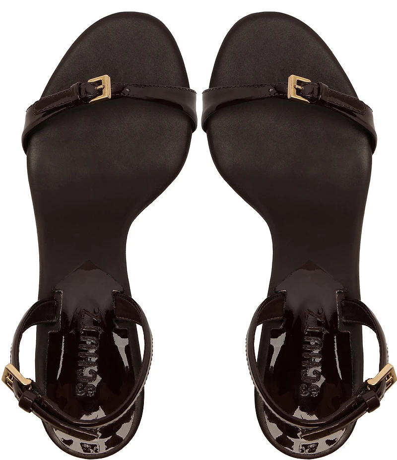 Schutz Aurora Patent Leather Slingback Mid Stiletto Dress Sandals