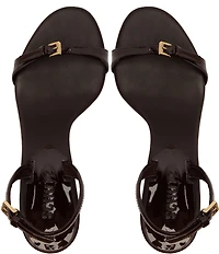 Schutz Aurora Patent Leather Slingback Mid Stiletto Dress Sandals