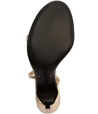 Schutz Azure Metallic Patent Leather High Heel Dress Sandals