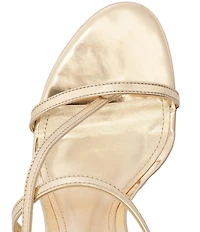 Schutz Azure Metallic Patent Leather High Heel Dress Sandals