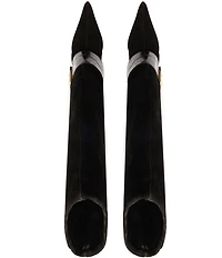 Schutz Beatrix Suede Croco Strap Big Buckle Hardware Tall Dress Boots