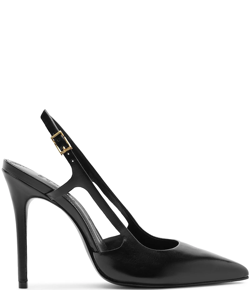 Schutz Boris Leather Slingback Pointed Toe Pumps