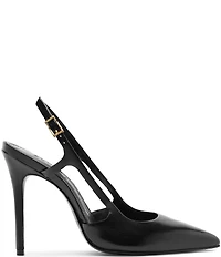 Schutz Boris Leather Slingback Pointed Toe Pumps