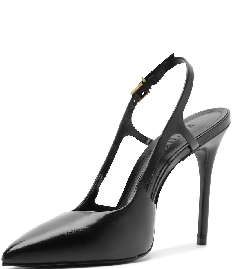 Schutz Boris Leather Slingback Pointed Toe Pumps