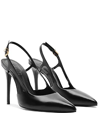 Schutz Boris Leather Slingback Pointed Toe Pumps