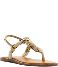 Schutz Camellia Woven Chain Thong Flat Sandals