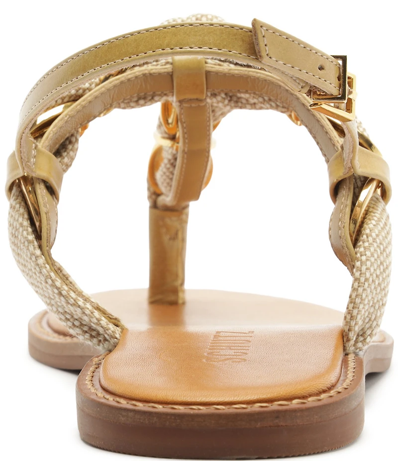Schutz Camellia Woven Chain Thong Flat Sandals