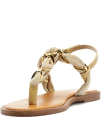 Schutz Camellia Woven Chain Thong Flat Sandals