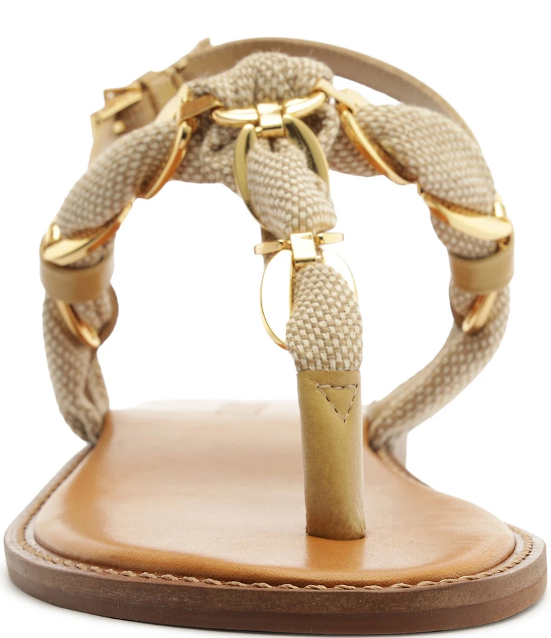 Schutz Camellia Woven Chain Thong Flat Sandals