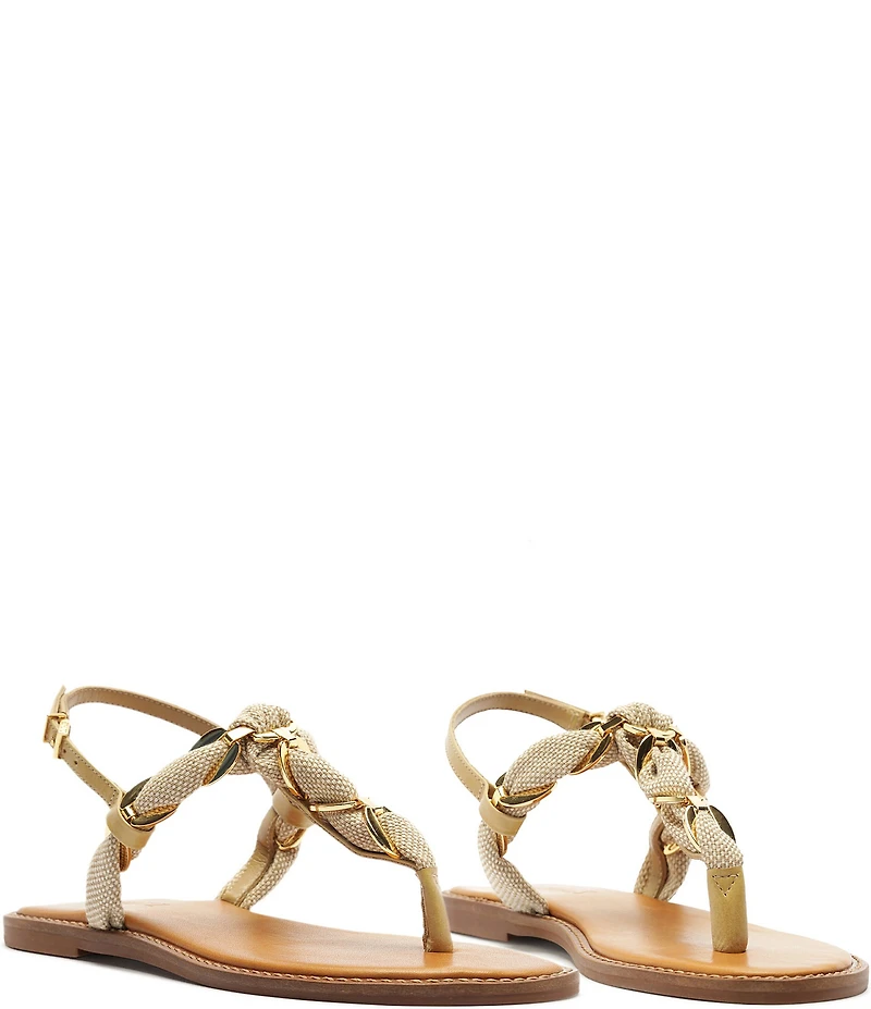 Schutz Camellia Woven Chain Thong Flat Sandals