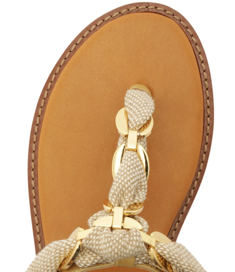 Schutz Camellia Woven Chain Thong Flat Sandals