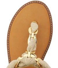 Schutz Camellia Woven Chain Thong Flat Sandals