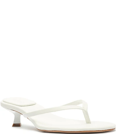 Schutz Carolyn Leather Thong Kitten Heel Thong Dress Slides