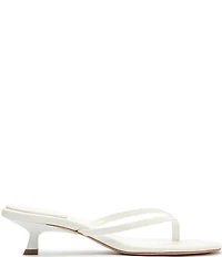 Schutz Carolyn Leather Thong Kitten Heel Thong Dress Slides