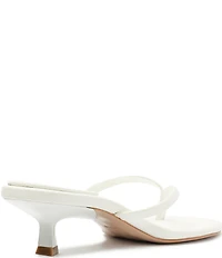 Schutz Carolyn Leather Thong Kitten Heel Thong Dress Slides