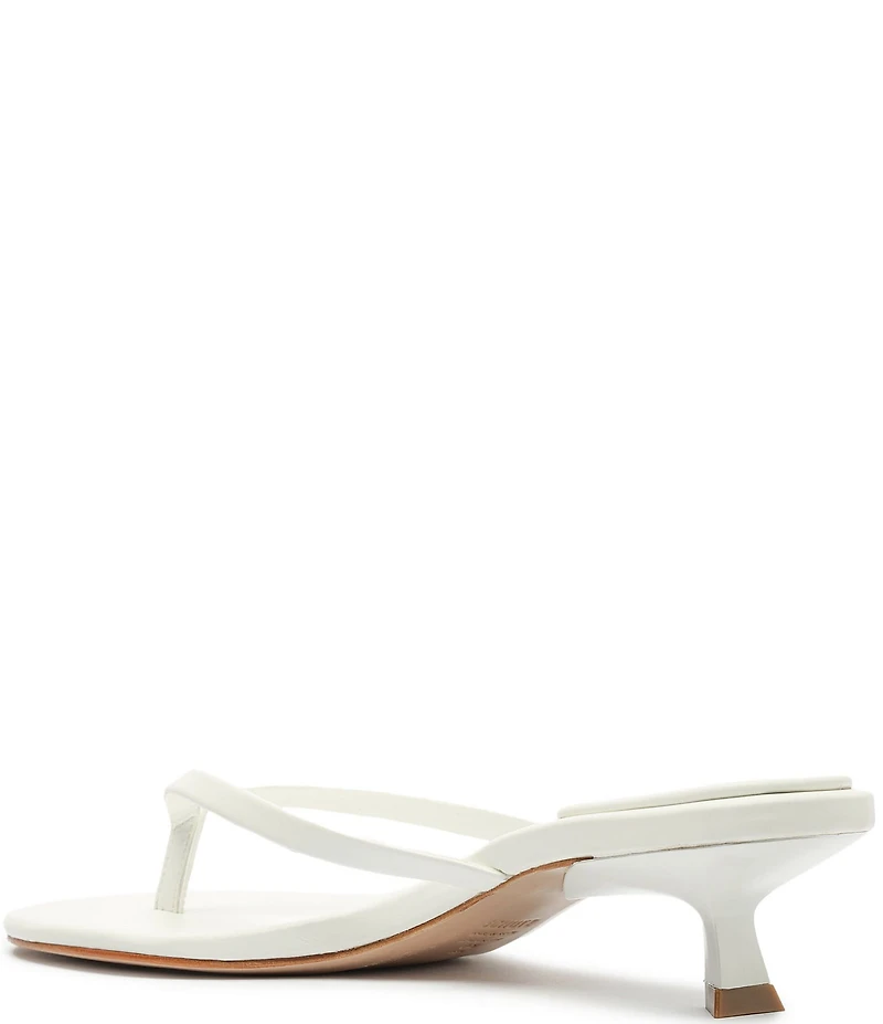 Schutz Carolyn Leather Thong Kitten Heel Thong Dress Slides