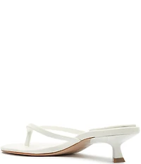 Schutz Carolyn Leather Thong Kitten Heel Thong Dress Slides