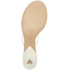 Schutz Carolyn Leather Thong Kitten Heel Thong Dress Slides