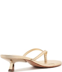 Schutz Carolyn Leather Thong Kitten Heel Thong Dress Slides