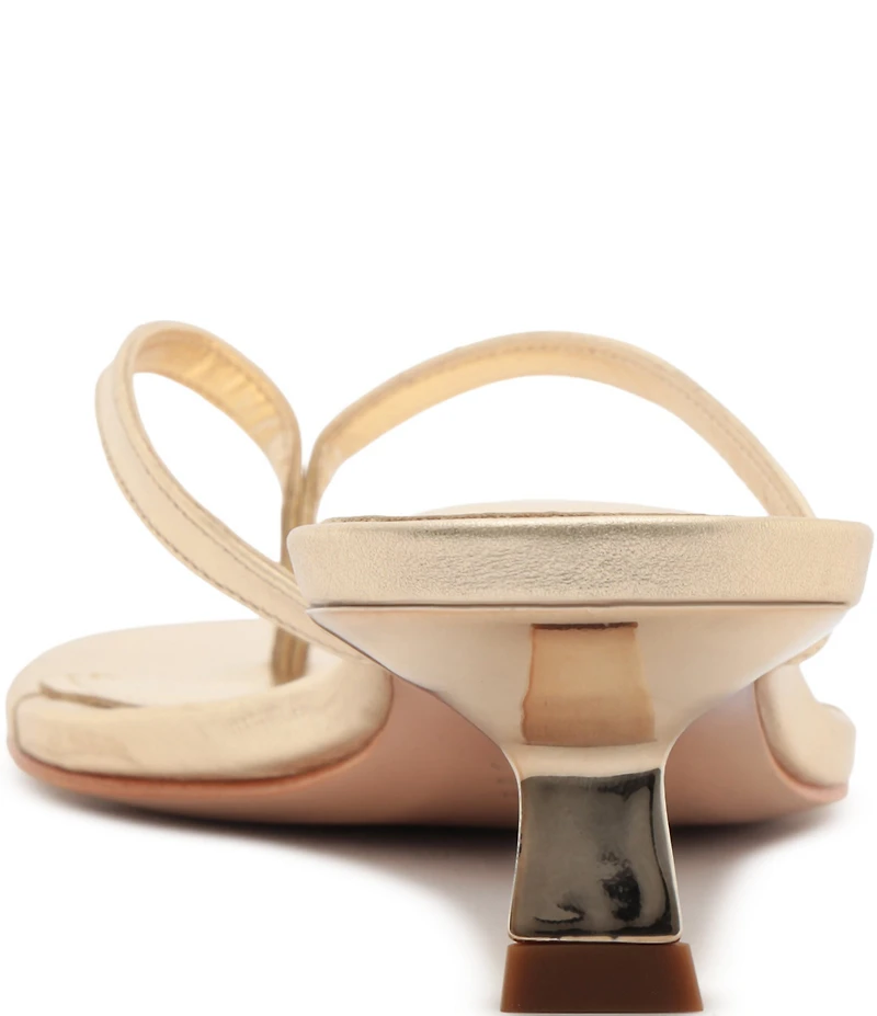 Schutz Carolyn Leather Thong Kitten Heel Thong Dress Slides