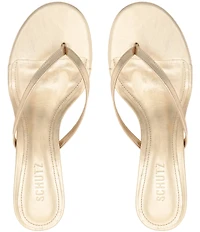 Schutz Carolyn Leather Thong Kitten Heel Thong Dress Slides