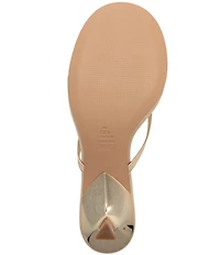 Schutz Carolyn Leather Thong Kitten Heel Thong Dress Slides