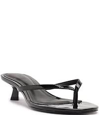 Schutz Carolyn Patent Leather Thong Kitten Heel Sandals