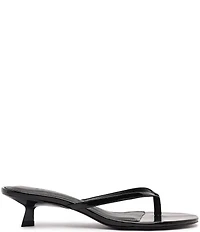 Schutz Carolyn Patent Leather Thong Kitten Heel Sandals