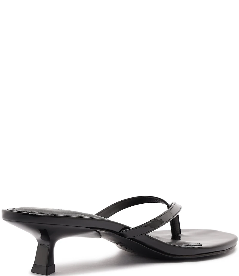 Schutz Carolyn Patent Leather Thong Kitten Heel Sandals