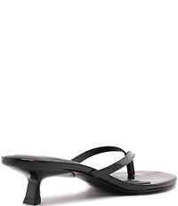 Schutz Carolyn Patent Leather Thong Kitten Heel Sandals