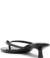 Schutz Carolyn Patent Leather Thong Kitten Heel Sandals