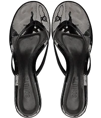 Schutz Carolyn Patent Leather Thong Kitten Heel Sandals