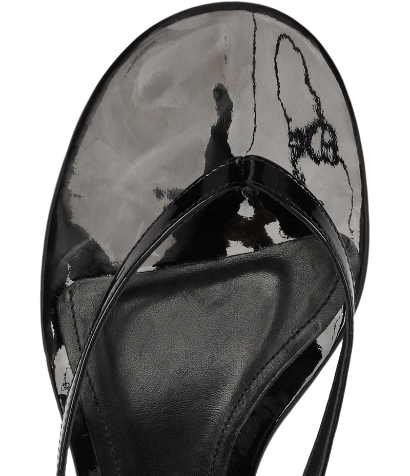 Schutz Carolyn Patent Leather Thong Kitten Heel Sandals