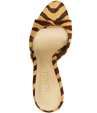 Schutz Clea Zebra Print Calf Hair Dress Slide Sandals