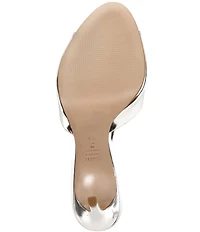 Schutz Cloe Metallic Leather Stiletto Slide Dress Sandals