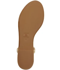 Schutz Cordelia Metallic Braided Thong Flat Sandals