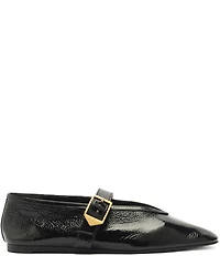 Schutz Courtney Buckle Patent Leather Mary Jane Ballet Flats