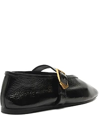 Schutz Courtney Buckle Patent Leather Mary Jane Ballet Flats