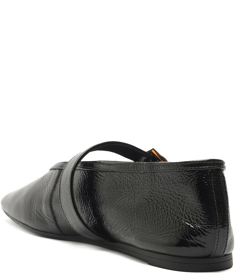 Schutz Courtney Buckle Patent Leather Mary Jane Ballet Flats