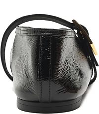 Schutz Courtney Buckle Patent Leather Mary Jane Ballet Flats