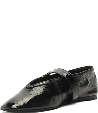 Schutz Courtney Buckle Patent Leather Mary Jane Ballet Flats
