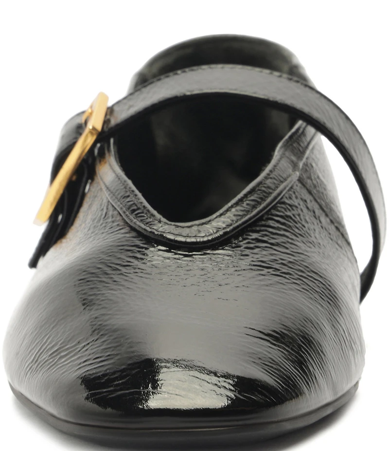 Schutz Courtney Buckle Patent Leather Mary Jane Ballet Flats